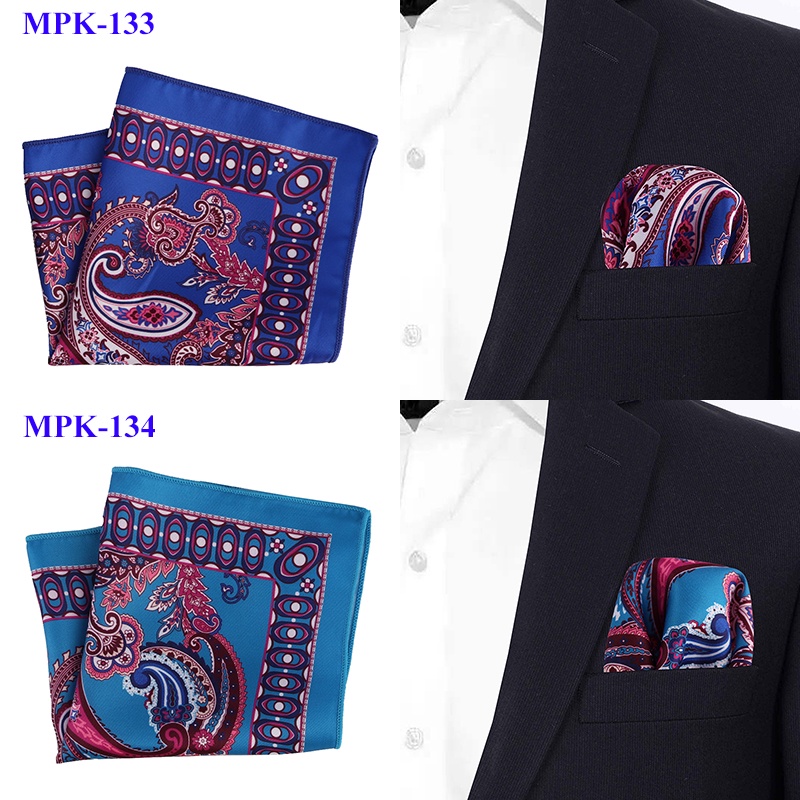 Khăn Tay Vuông Bỏ Túi 23cm * 23cm Bằng Lụa Mềm In Họa Tiết Hoa / Chấm Bi Sang Trọng Cổ Điển Cho Nam