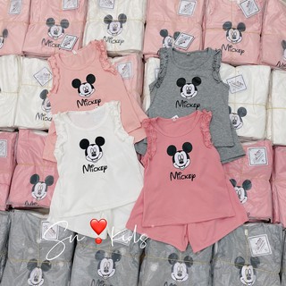 Bộ Ba Lỗ Mickey Chất Cotton Viền Bèo Cực Xinh Cho Bé Gái Namkidshop (V440)