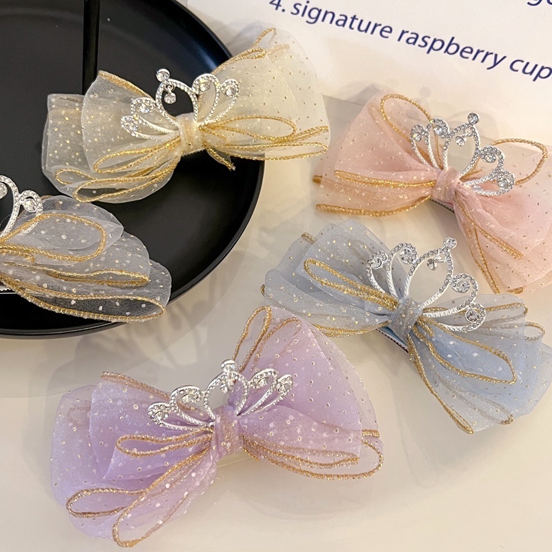 Kẹp Tóc Hình Vương Miện Đính Đá Lấp Lánh Thời Trang Cho Bé Gái