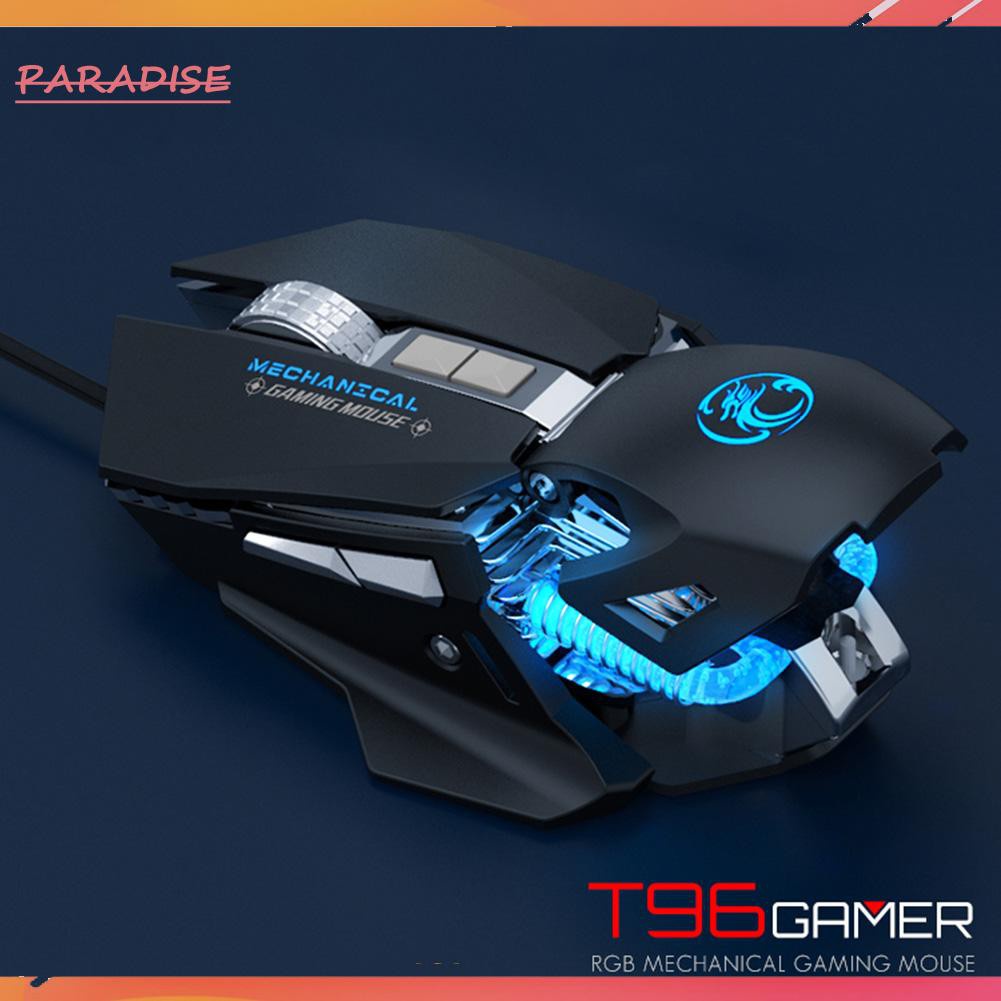 Paradise1 iMICE T96 USB Wired 7200DPI Adjustable Macro Definition RGB Gaming Mouse 