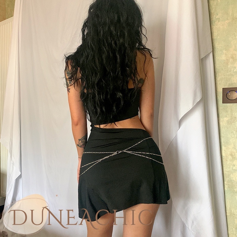 Đầm DUNEA phối dây xích khoét vai phong cách cho nữ