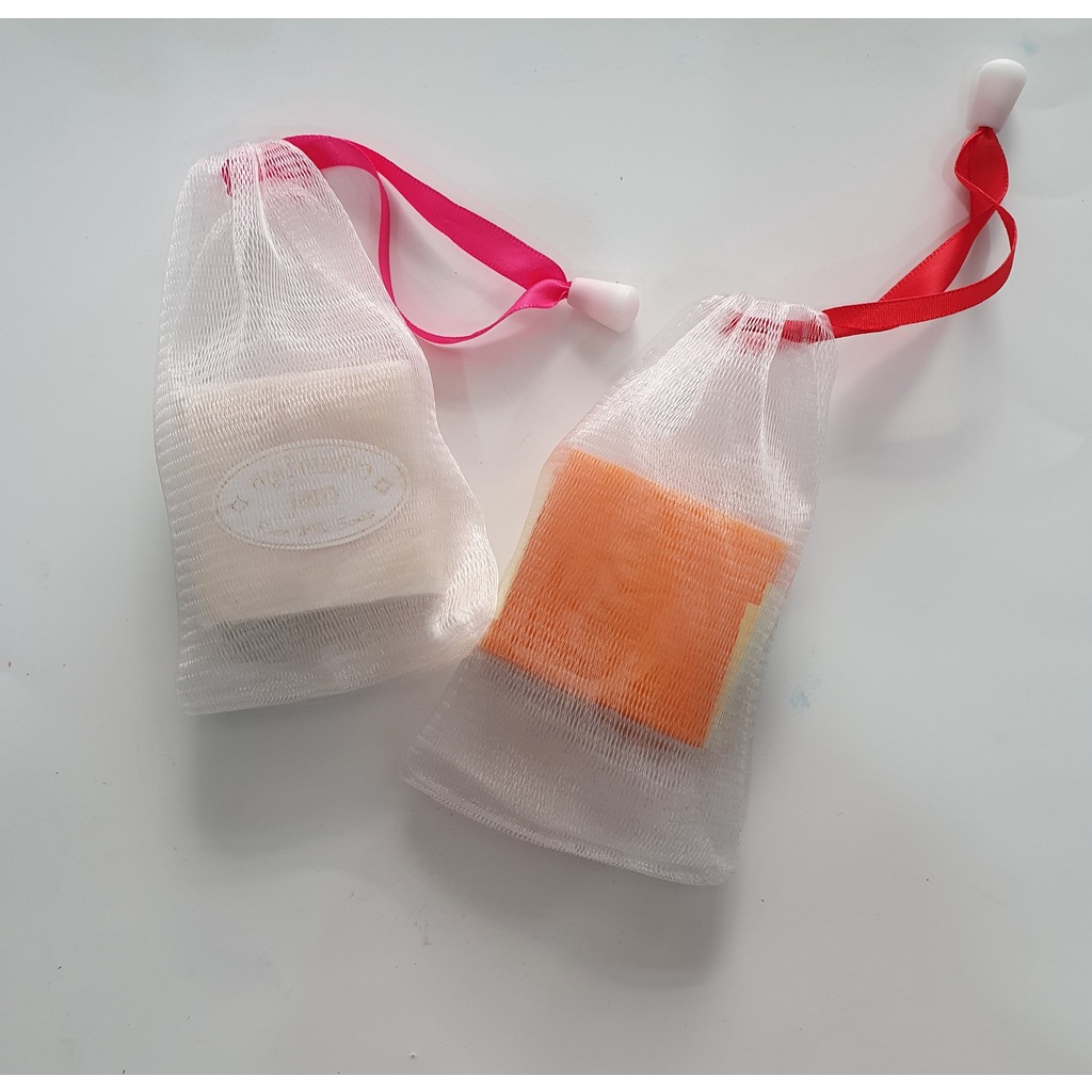 Combo 3 túi lưới tạo bọt xà phòng, túi lưới 2 lớp, phù hợp với mọi kích cỡ của xà bông