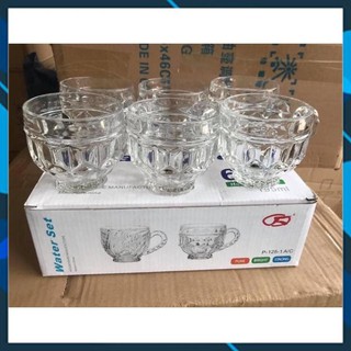 Bộ 6 cốc thủy tinh CAO CẤP, DÀY CỰC ĐẸP, SANG CHẢNH ( vân ngẫu nhiên)