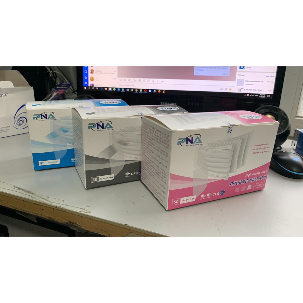 Hộp 50 cái khẩu trang y tế kháng khuẩn Phương Nam Anh