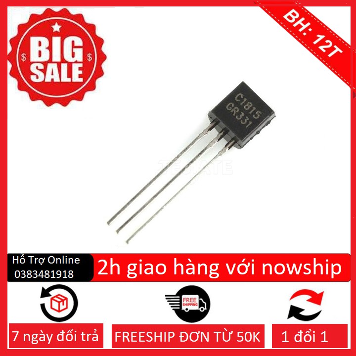 Combo 10 Transistor  NPN C1815 0.15A-50V( Chân cắm TO-92)-linhkiendientubk