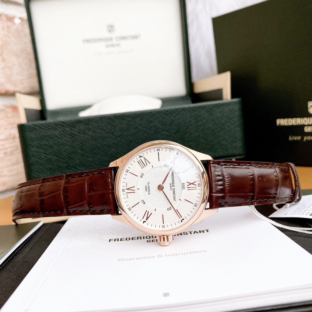 Đồng hồ nam chính hãng Frederique Constant Classics White Dial Men FC-282V5B4 - Máy quartz pin - Kính Sapphire