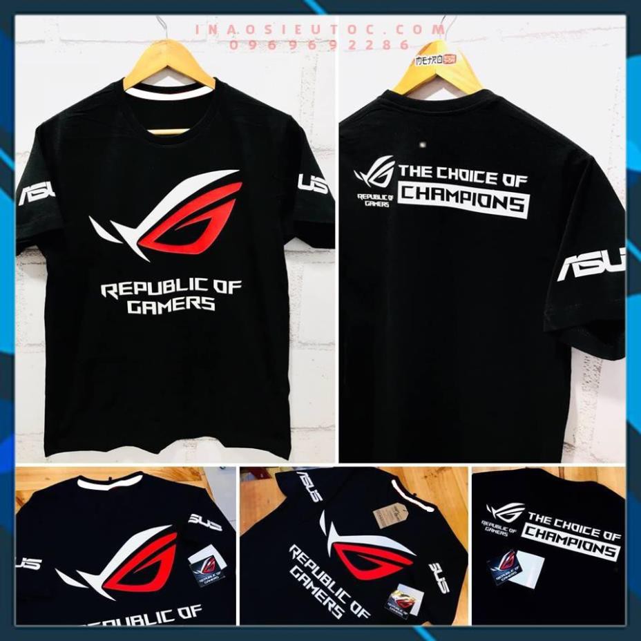 🔥HOT🔥 áo thun unisex in game Asus ROG - áo game PUBG - FF - áo team đẹp giá rẻ