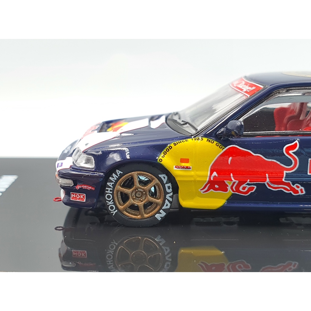 Xe Mô Hình Honda Civic EF9 &quot;No Good Racing&quot; Tỉ lệ 1:64 Hãng sản xuất Inno Model ( Xanh Redbull )