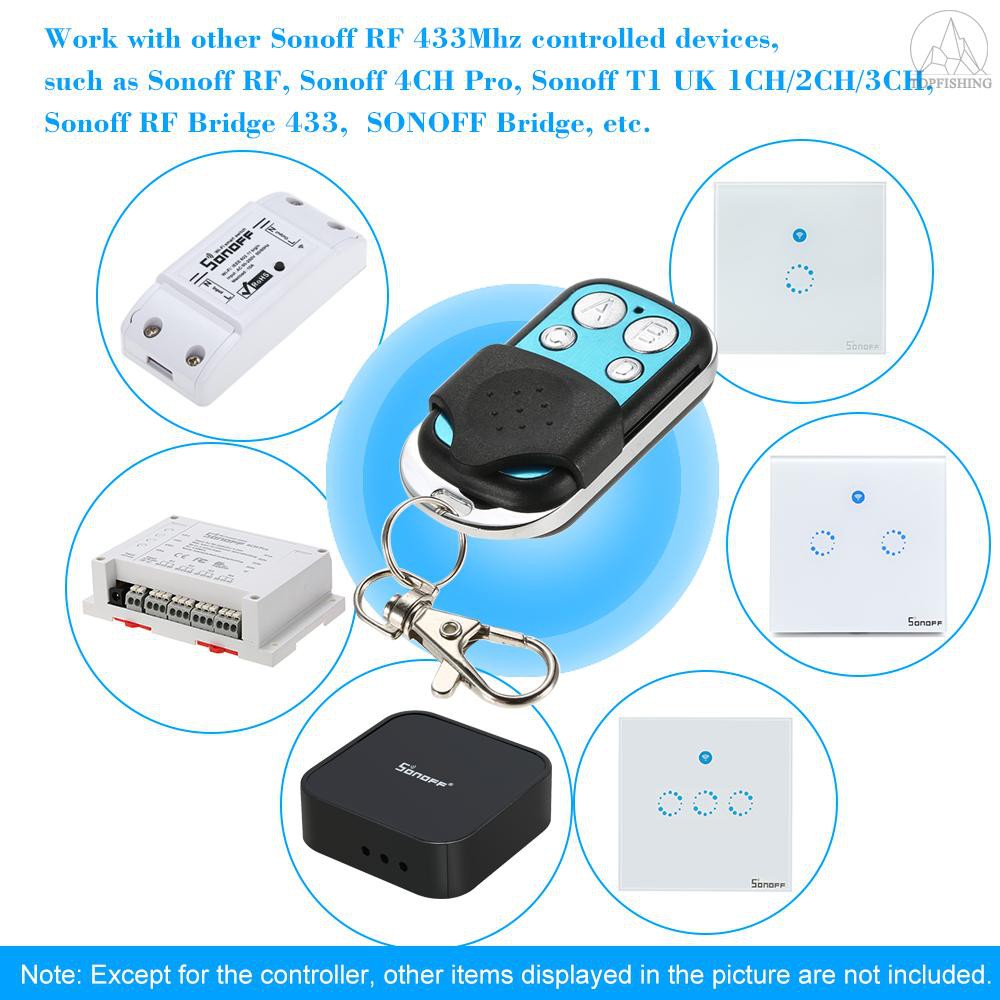 Tfh★SONOFF  RF Remote Controller ITEAD 433MHz Wireless Control Electric Gate Door 4 Buttons Push Cover Smart Remote Cont