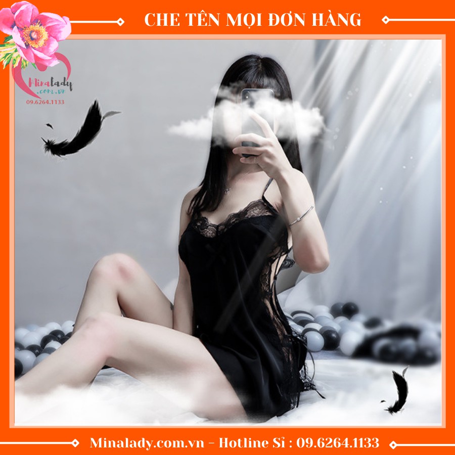 Đầm Ngủ Lụa Phối Ren Sexy - Tặng Kèm Quần Chip Xinh - Quyến Rũ Đẹp Mắt -Đan Dây | BigBuy360 - bigbuy360.vn