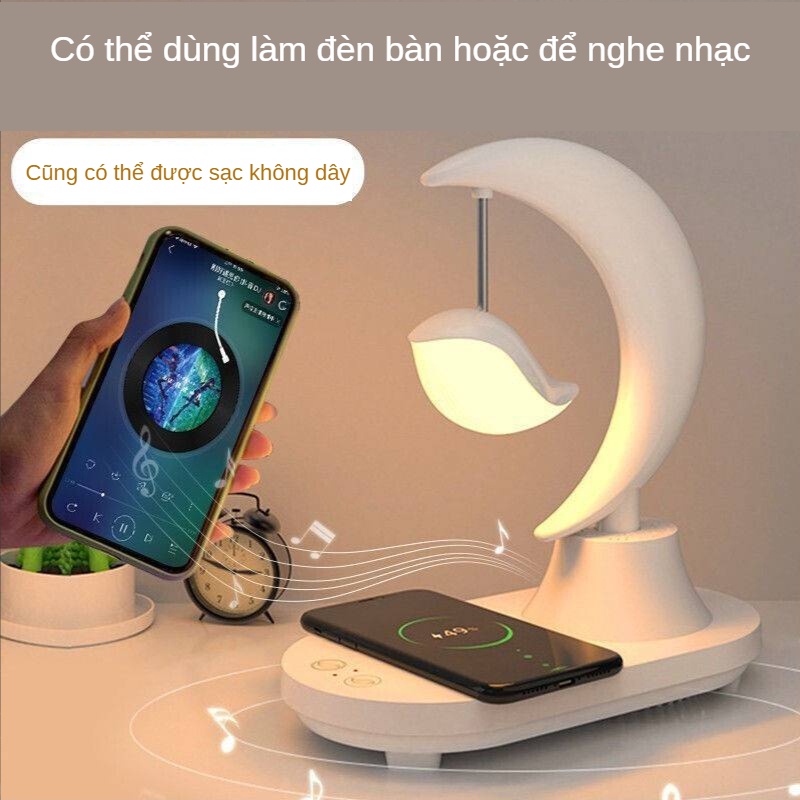 Loa bluetooth có đèn ngủ hỗ trợ sạc không dây cho điện thoại