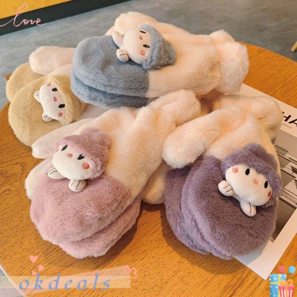 Okdeals Găng Tay Hoạt Hình Thu Đông ​ Học Sinh Treo Cổ