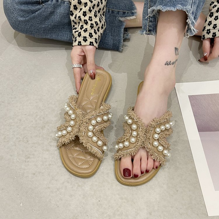Dép sandal IELGY đế bằng thời trang đi biển cho nữ
