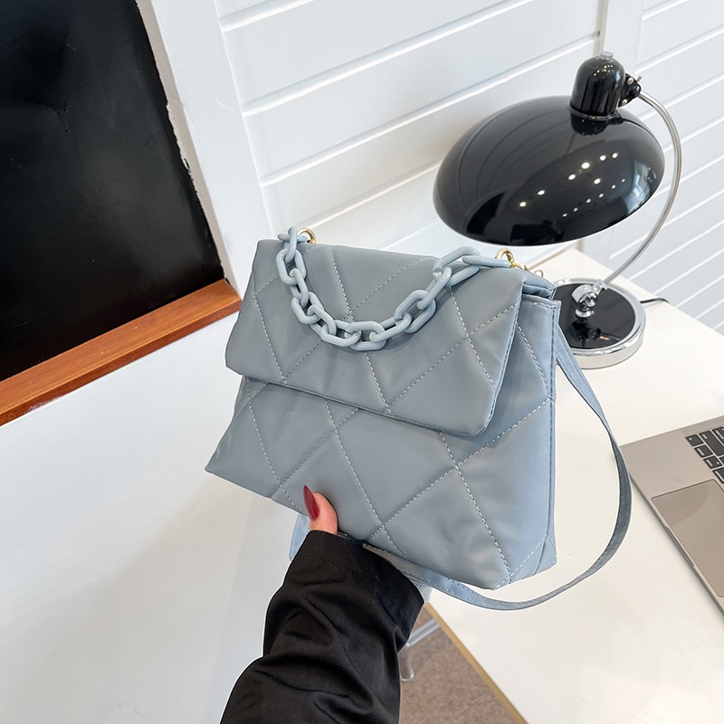 Túi đeo chéo IELGY dáng vuông nhỏ trơn mịn có khóa kéo cho nữ