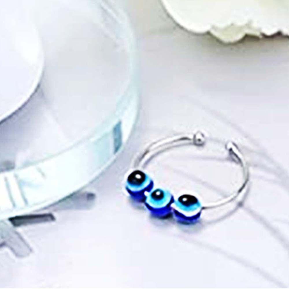 MXGOODS Nhẫn Hở Mắt Kính Xanh Dương Chất Liệu Hợp Kim Có Thể Xoay Được