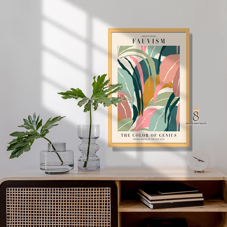 Tranh Canvas | Tranh Trừu Tượng Cổ Điển 1FVARTI007 | Tranh Căng Khung Cao Cấp | Tặng Kèm Đinh Đa Năng