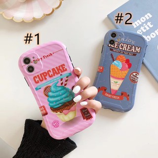 Summer cute ice cream design soft phone case cover for iphone 7 8 plus x xs xr xs max iphone 11 pro max