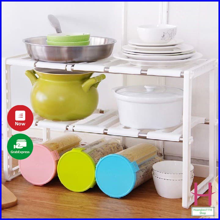 Kệ để xoong nồi và đồ dùng phòng bếp- kệ đa năng 2 tầng tháo lắp dễ dàng
