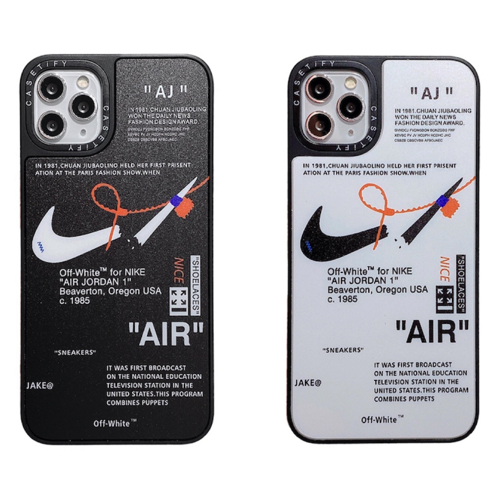 Ốp Điện Thoại Họa Tiết Off White Nike Tích Hợp Gương Cho iPhone 13 12 11 Pro Max Mini X XS XR 7 8 Plus