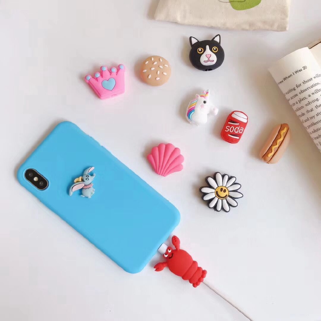 Phụ kiện bảo vệ đầu dây cáp sạc hình ngựa một sừng dễ thương