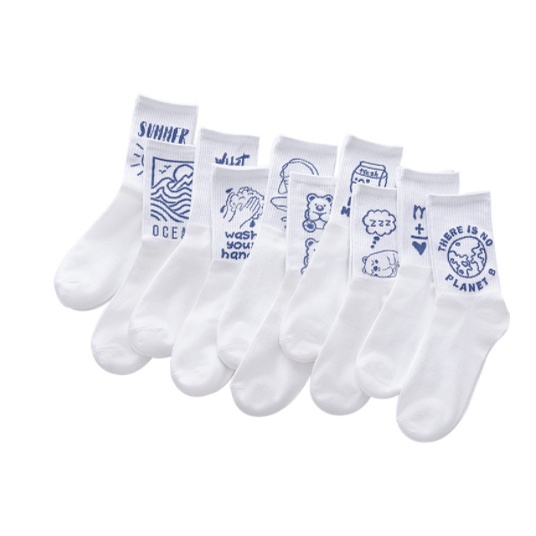 Vớ Cotton Cổ Vừa Phong Cách Nhật Hàn Dễ Thương Thời Trang Xuân Thu Cho Nữ