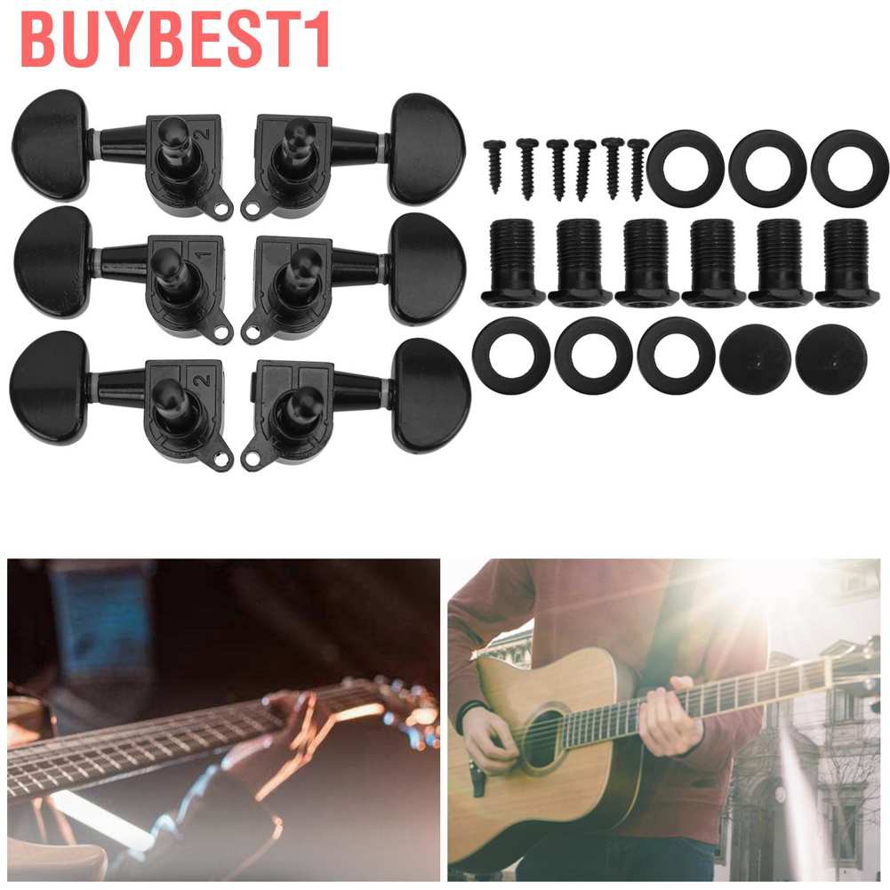 Buybest1 Acoustic Guitar Strings Tuning Pegs 3 Left Right Electric Locking Tuner