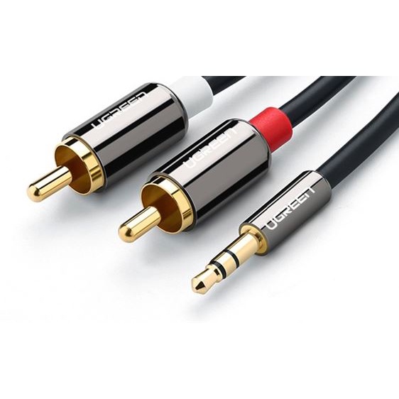 Cáp Audio 3,5mm ra 2 đầu RCA dài 2m chính hãng Ugreen 10584