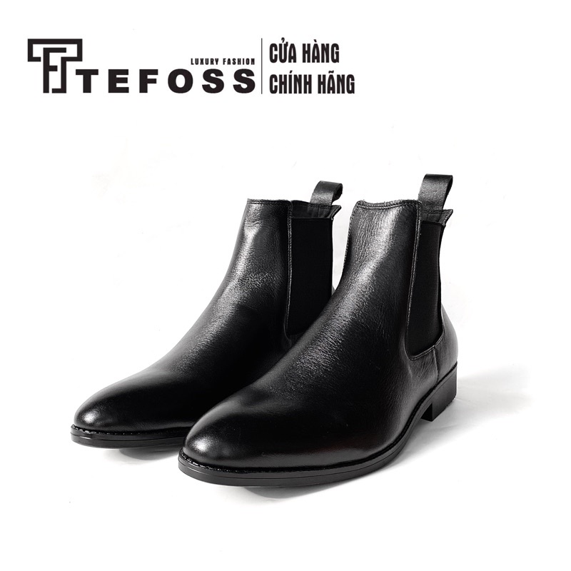 Giày chelsea boot da bò thật TEFOSS HT650 cổ cao thời trang size 38-44