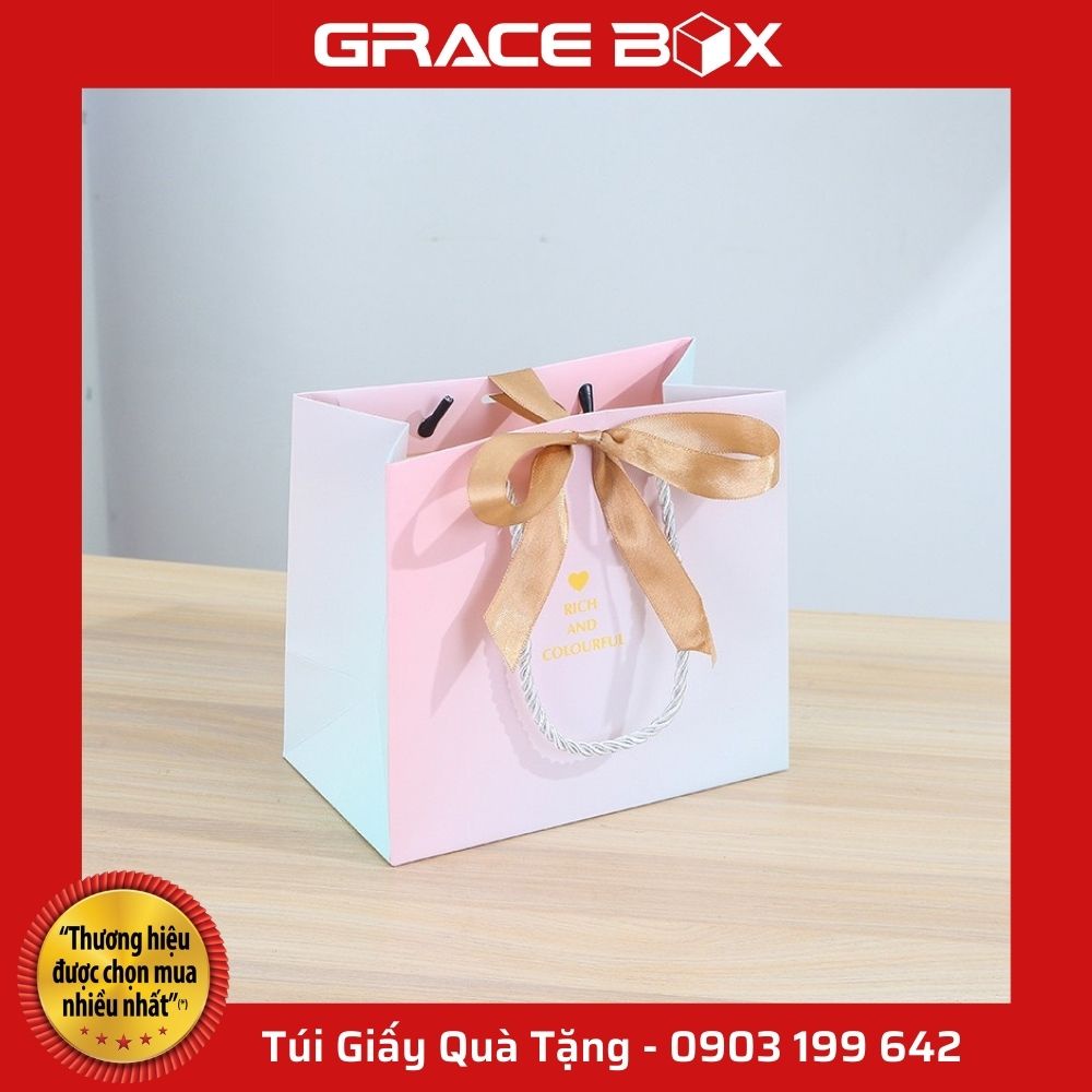 Túi Giấy Quà Tăng Tình Yêu Siêu Ngọt Ngào - Màu Hồng - Siêu Thị Bao Bì Grace Box
