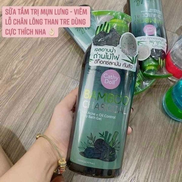 SỮA TẮM THAN TRE CATHY DOLL BAMBOO CHARCOAL THÁI LAN 500ML