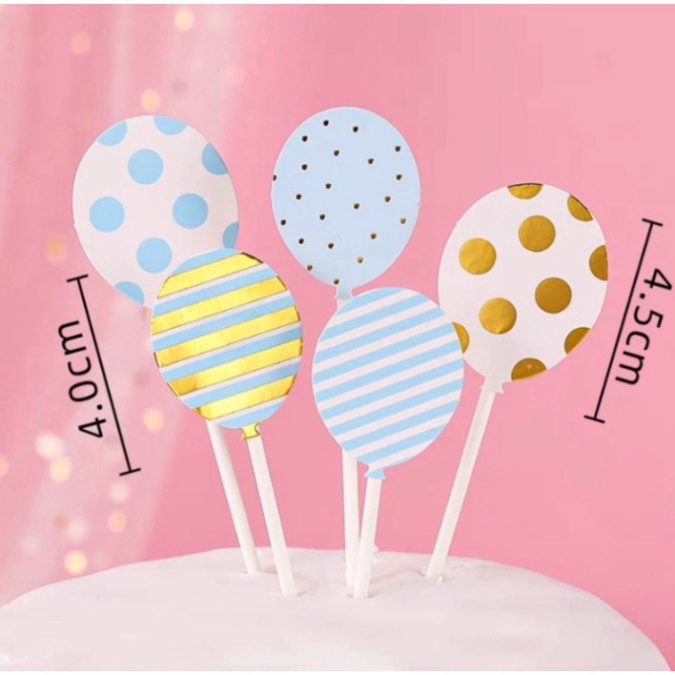 phụ kiện bánh sinh nhật [FREESHIP❤️] set 5 thẻ cắm bóng bay