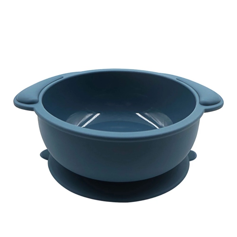 Bát Ăn Bằng Silicone Không BPA Màu Trơn Có Giác Hút Cho Bé Sơ Sinh