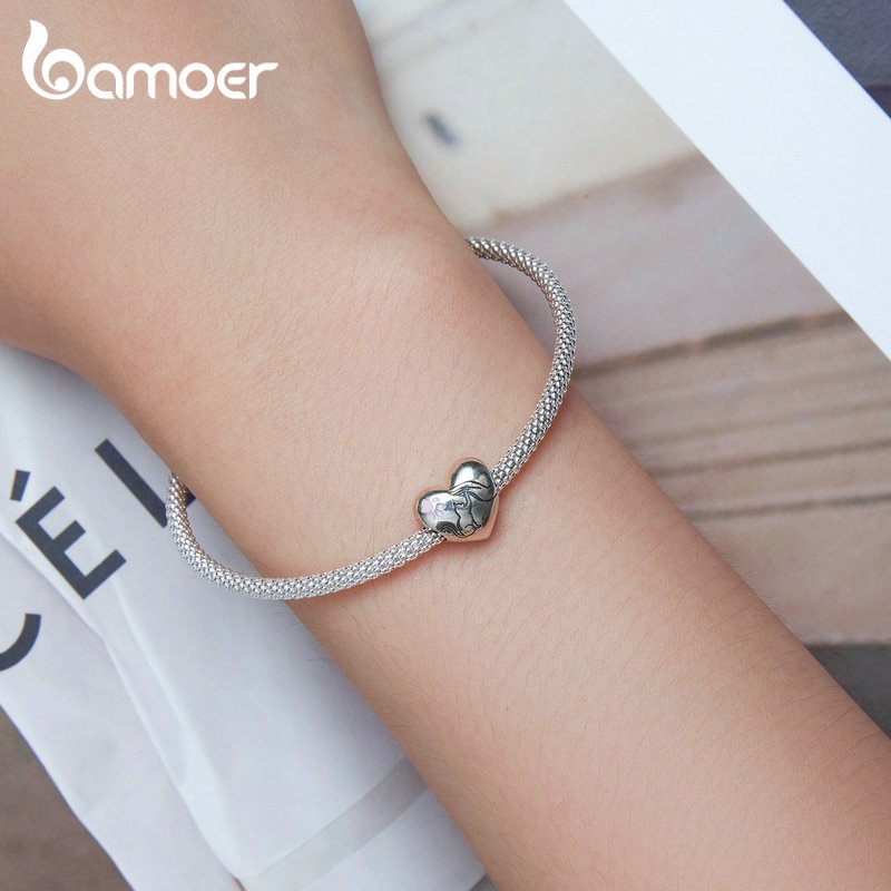 BAMOER Hạt Charm Hình Thú Cưng Bằng Bạc 925 Dùng Làm Vòng Tay / Vòng cổ Diy