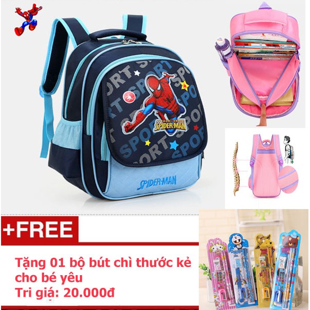 Ba lô cho bé trai từ lớp 1 đến lớp 4 hình spider-man