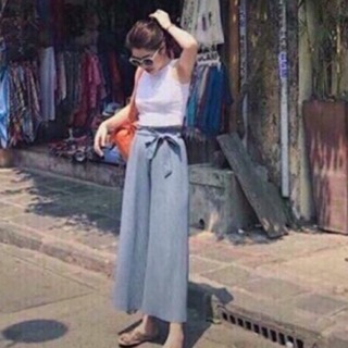 Quần ống rộng xếp ly