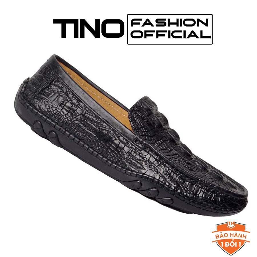 Giày lười da bò dập vân cá sấu Tino GL71 -x13 !