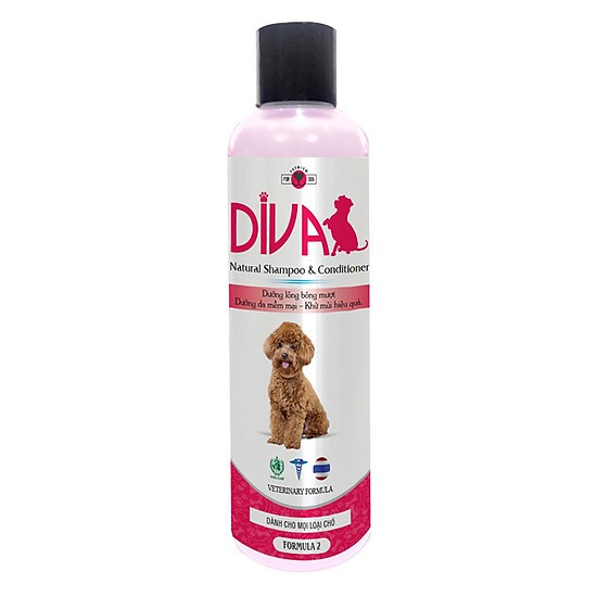 sữa tắm DIVA hồng 260ml và 400ml - dưỡng lông khử mùi dành cho chó