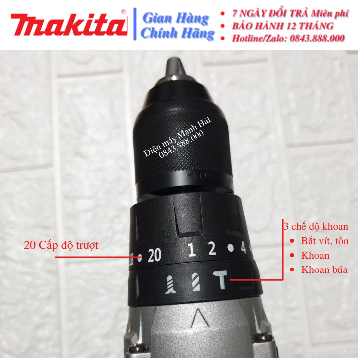 Khoan Pin MKT 168V không chổi than 3 chức năng Đầu auto lock 13mm Ruột đồng 100%