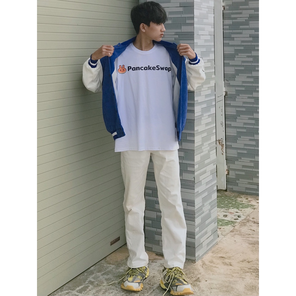 Áo thun tay lỡ nữ nam form rộng local brand GODO OUTFITS IN PANCAKE SWAP ,áo phông unisex primeum cotton 100%