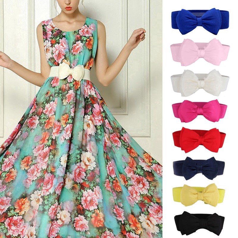 Thắt lưng co dãn đính nơ cho nữ