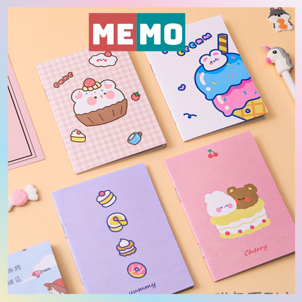 Sổ tay ghi chép, notebook, sổ tay mini cute MEMO 32 trang có dòng kẻ tiện dụng