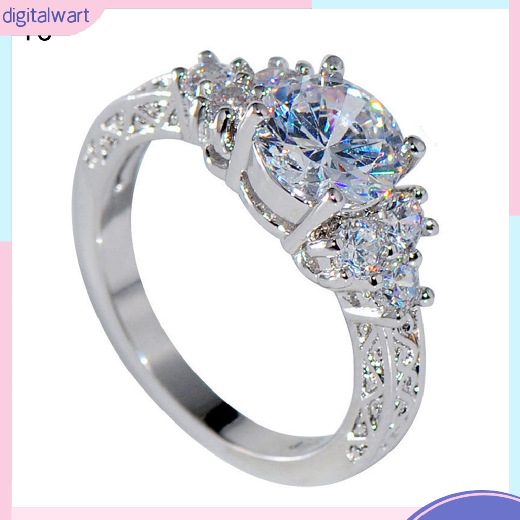 Nhẫn đính đá zirconia sang trọng thời trang cho nữ tùy chọn kích thước