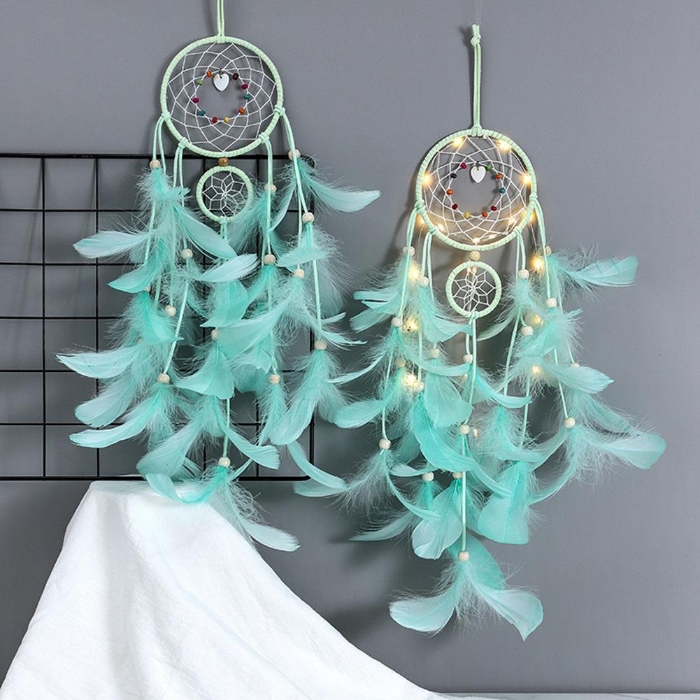 Endless Love Handmade Dream Catcher Quà tặng với đèn LED Dreamcatcher Mặt dây chuyền Chuông gió rỗng Treo tường