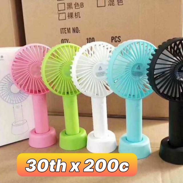 Quạt mini cầm tay 3 chế độ gió đủ màu gồm pin kèm dây sạc