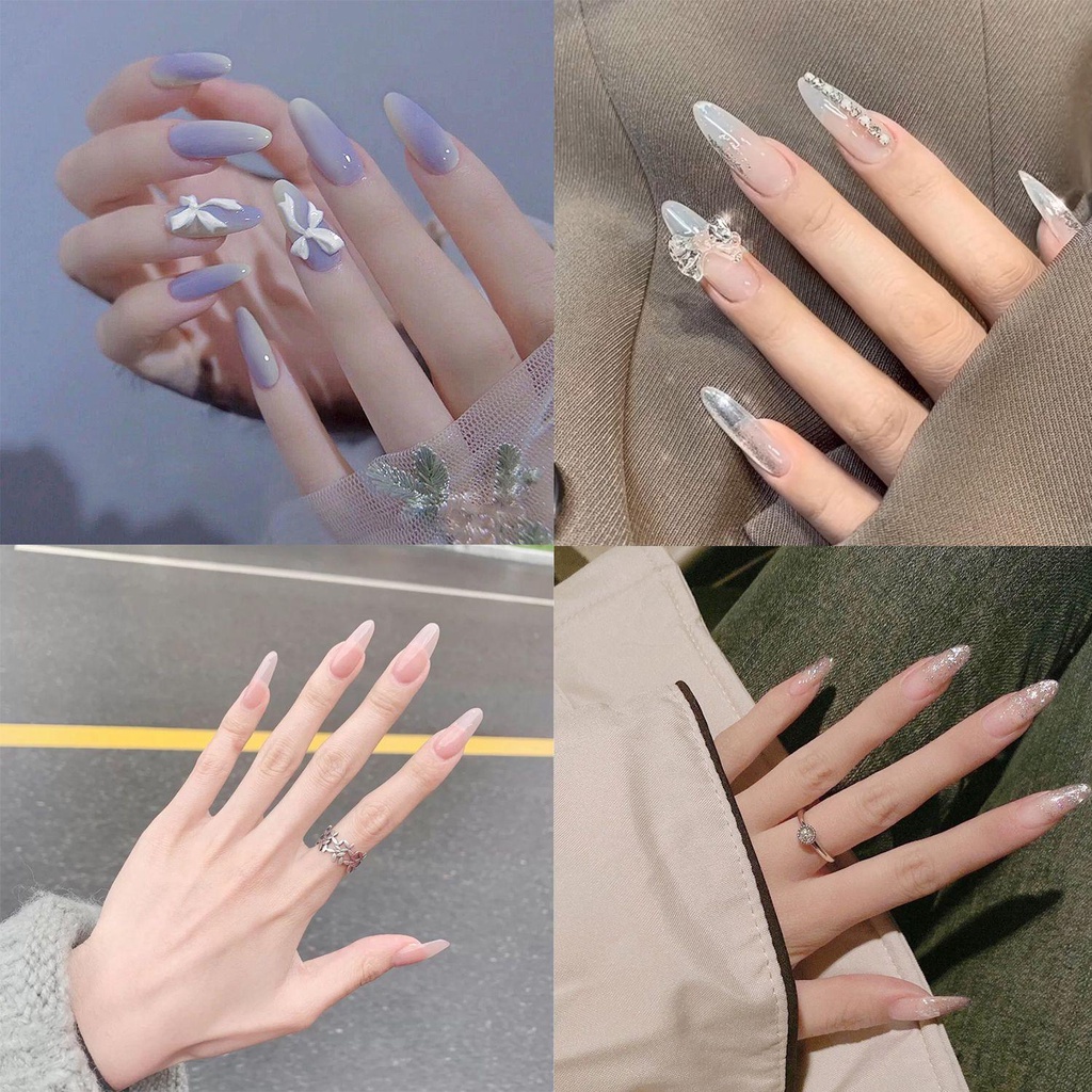 Bộ 24 Móng Tay Giả Che Phủ Toàn Diện Tháo Rời Được