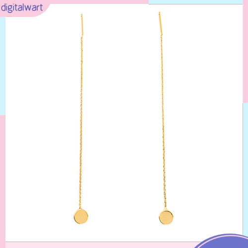 Đôi khuyên tai dài phối mặt tròn thời trang cho nữ