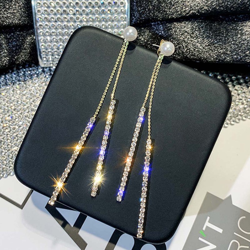 Đôi Khuyên Tai Dài Đính Ngọc Trai S925 Thời Trang Cho Nữ