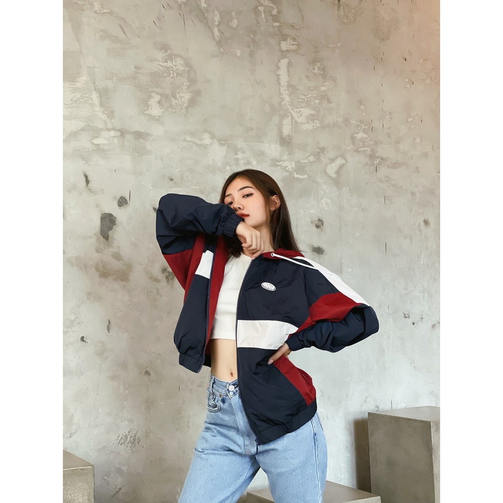 Anniegals - Áo khoác dù màu xanh dương - Annie Jacket Navy | BigBuy360 - bigbuy360.vn