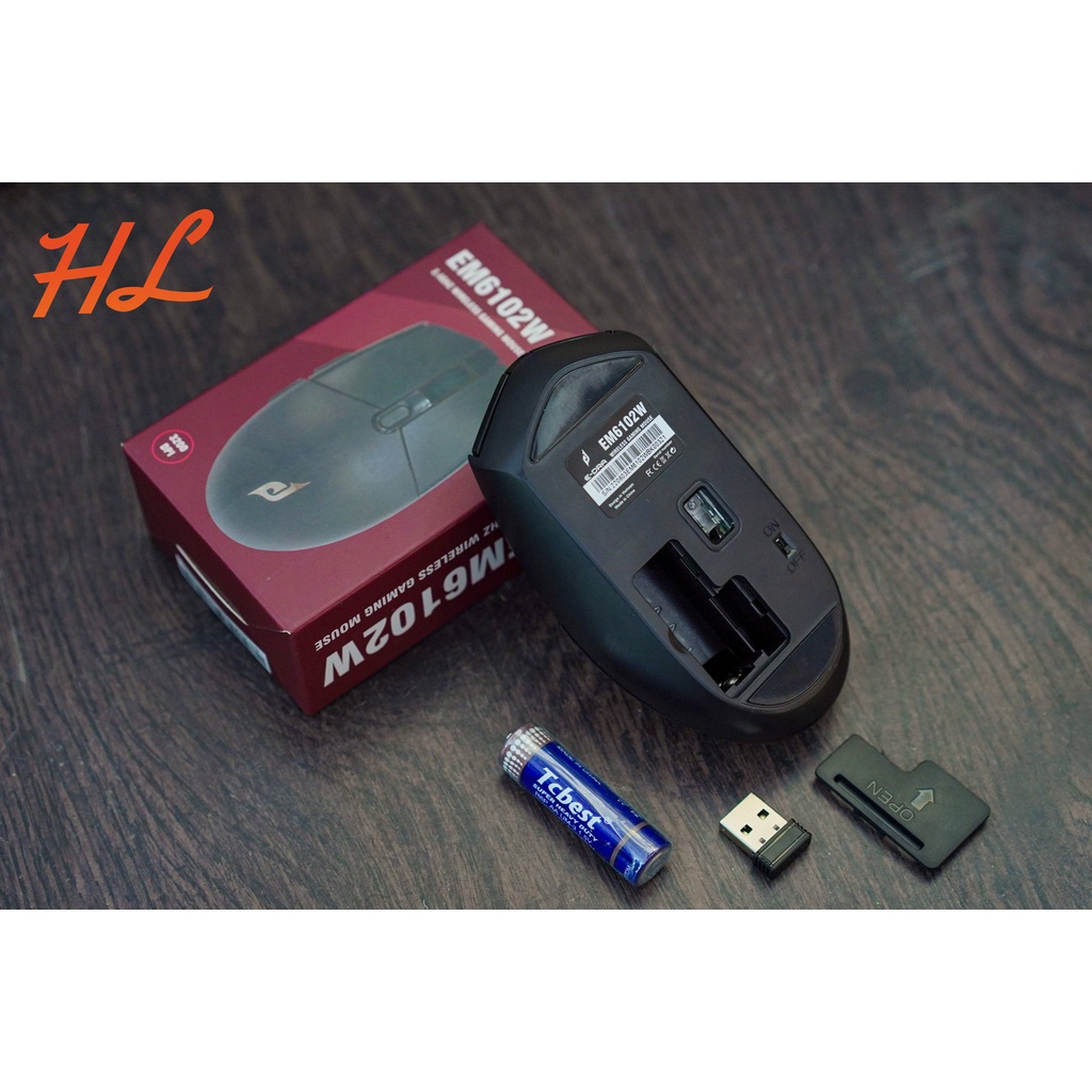 Chuột Không Dây Gaming E-dra EM6102W (1200/2400/3200 DPI, USB 2.4Ghz, Không Led) - Chính Hãng BH 24T - Hunglongpc
