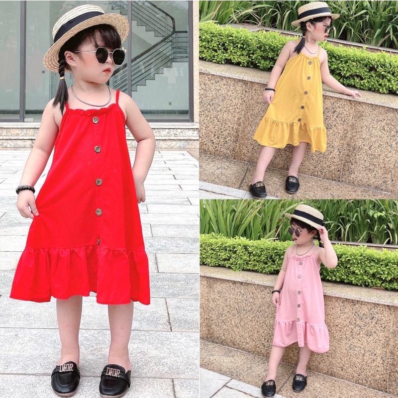 Váy Bé Gái chất cotton Đũi mềm mịn❤️Váy bé gái Size 15-40kg